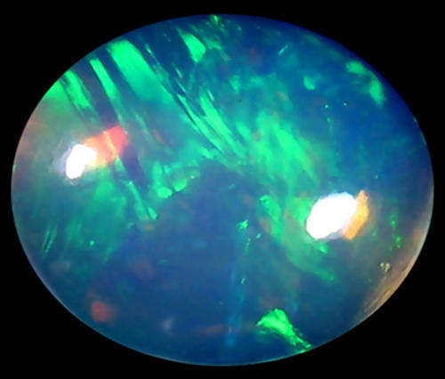 G.I.S.A. CERTIFIED 2.33CT OPAL  -  Vivid Greenish Blue and Pink Fire