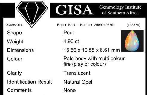 4.90ct Certified Opal