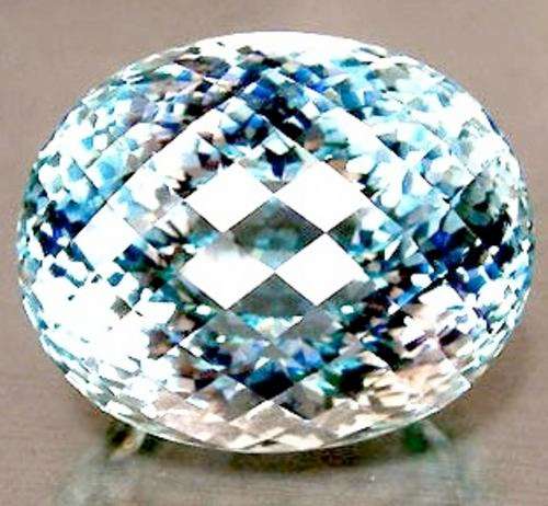 155.09ct Blue Topaz [certified] Top Adamantine Turquoise Blue, VVS