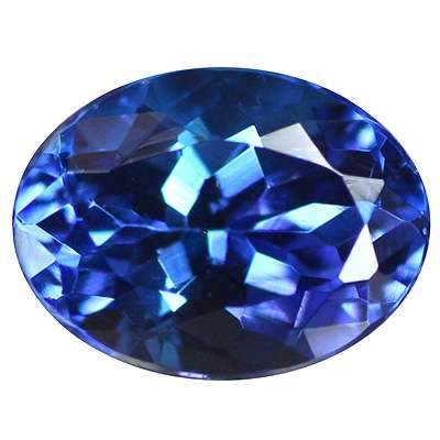 1.40CT TANZANITE [G.I.S.A.CERTIFIED] Vivid Exceptional Violetish Blue (vB7/7), VVS, Oval