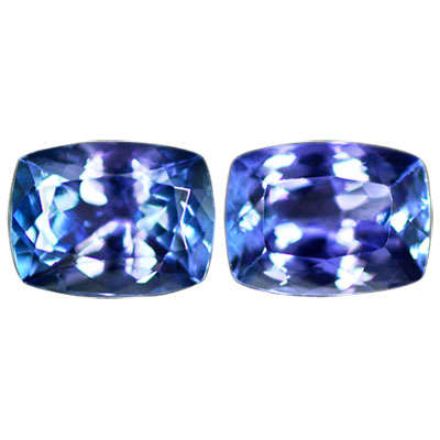 1.72CT TANZANITE MATCHING PAIR [G.I.S.A.CERTIFIED] Intense Blue Violet (bV4/4), VVS