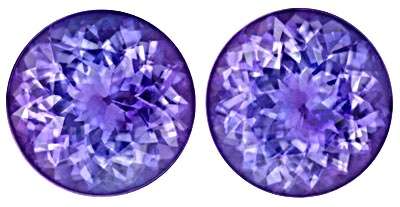 1.72CT TANZANITE MATCHING PAIR [G.I.S.A.CERTIFIED] Intense Blue Violet (bV4/4), VVS