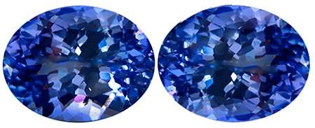 1.77CT TANZANITE MATCHING PAIR [G.I.S.A.CERTIFIED] Intense Blue Violet (bV4/4), VVS