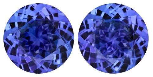 1.92CT TANZANITE MATCHING PAIR [G.I.S.A.CERTIFIED] Intense Vivid Blue Violet (bV4/5), VVS