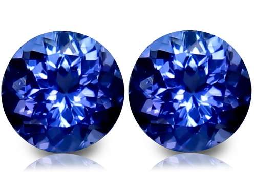 1.70CT TANZANITE MATCHING PAIR [G.I.S.A.CERTIFIED] Intense-Vivid Violetish BLUE (vB4/4), VVS