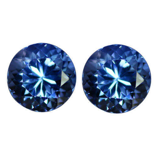 1.66CT TANZANITE MATCHING PAIR [G.I.S.A.CERTIFIED] Intense Violet Blue (vB4/4), VVS