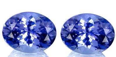 2.02CT TANZANITE MATCHING PAIR [G.I.S.A.CERTIFIED] Intense Violet Blue (vB4/4), VVS, Ovalx2