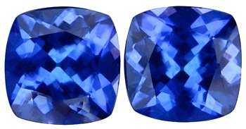 1.55CT TANZANITE MATCHING PAIR [G.I.S.A.CERTIFIED] Intense Blue Violet (bV4/4), VVS