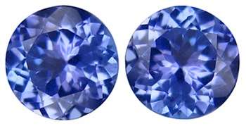 1.57CT TANZANITE MATCHING PAIR [G.I.S.A.CERTIFIED] Intense Blue Violet (bV4/4), VVS