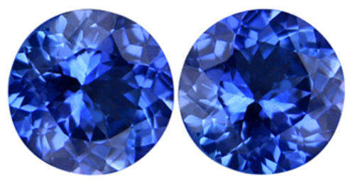 1.59CT TANZANITE MATCHING PAIR [G.I.S.A.CERTIFIED] Intense Blue Violet (bV4/4), VVS