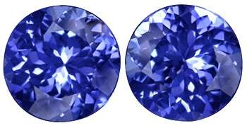 1.60CT TANZANITE MATCHING PAIR [G.I.S.A.CERTIFIED] Intense Blue Violet (bV4/4), VVS