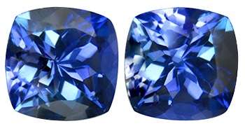 1.46CT TANZANITE MATCHING PAIR [G.I.S.A.CERTIFIED] Intense Blue Violet (bV4/4), VVS