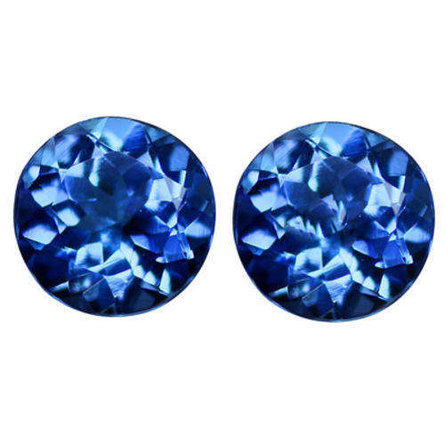 1.40CT TANZANITE MATCHING PAIR [G.I.S.A.CERTIFIED] Intense Violet Blue (vB4/4), VVS