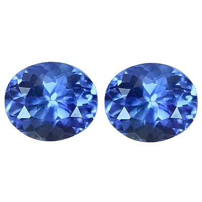 1.64CT TANZANITE MATCHING PAIR [G.I.S.A.CERTIFIED] Intense Violet Blue (vB4/4), VVS, Ovalx2