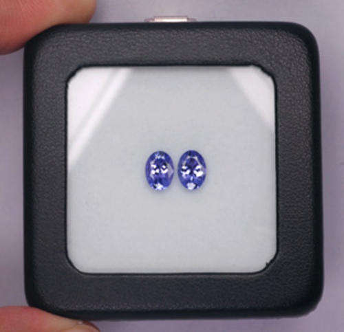 2.00CT TANZANITE MATCHING PAIR [G.I.S.A.CERTIFIED] Intense Violetish Blue (vB4/4), VVS