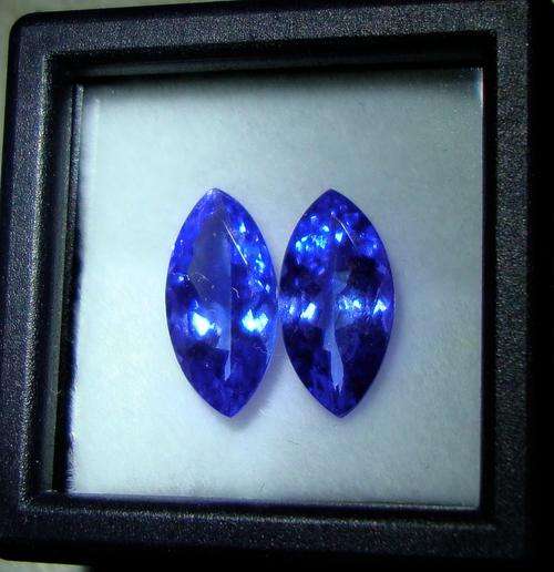 2.88CT TANZANITE MATCHING PAIR [G.I.S.A.CERTIFIED] Vivid Blue Violet (bV5/5), VVS