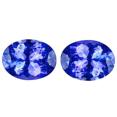 * TANZANITE * 2.20CT Certified Tanzanite Pair vB4/4