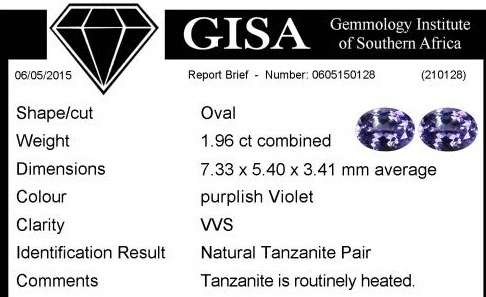 *** TANZANITE *** 1.96CT CERTIFIED TANZANITE PAIR