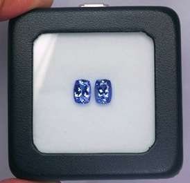 2.22CT CERTIFIED TANZANITE Matching Pair, Intense Blue Violet (bV4/4), VVS
