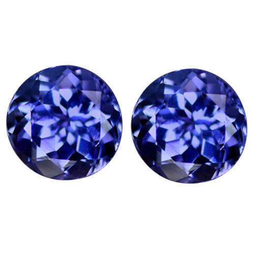 1.57CT TANZANITE MATCHING PAIR [G.I.S.A.CERTIFIED] Intense Violet Blue (vB4/4), VVS