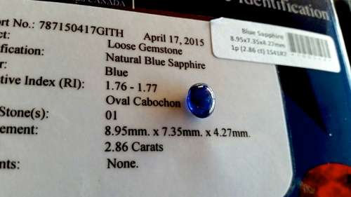 2.86CT G.I.S.A. CERTIFIED CEYLON SAPPHIRE  - Deep Blue