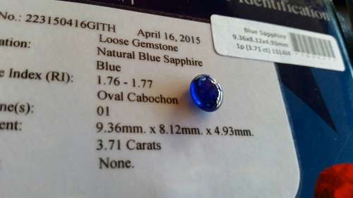 3.71CT SAPPHIRE  AAA+ Royal Blue  * CERTIFIED SAPPHIRE *