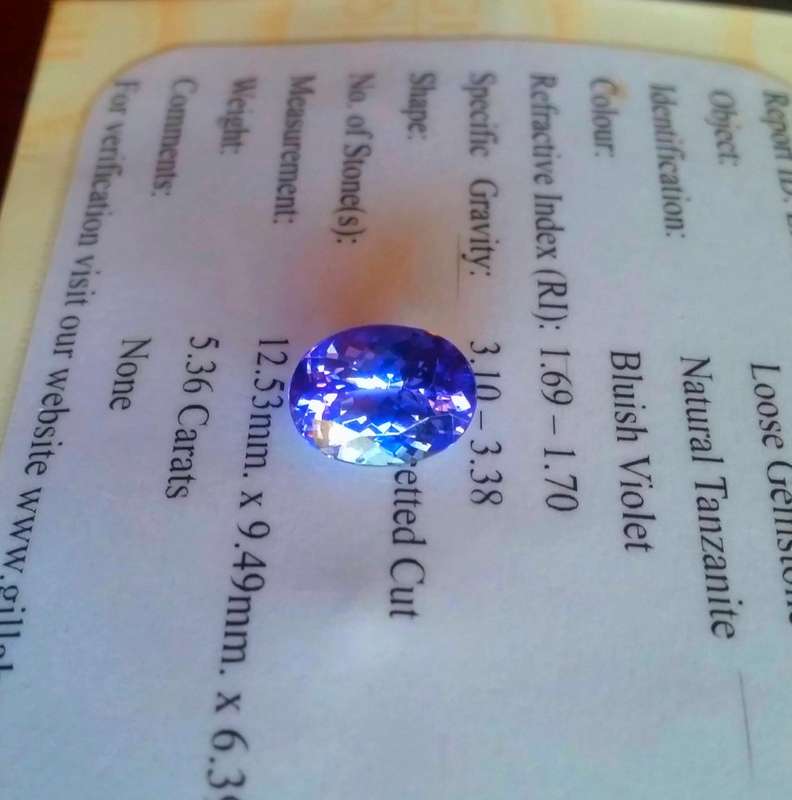 * Premium Grade Tanzanite * 5.36CT Certified Tanzanite [bV7/7]