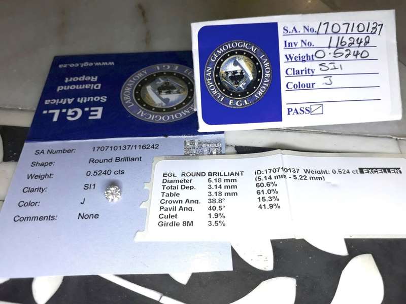 0.524CT DIAMOND [ EGL CERTIFIED ]