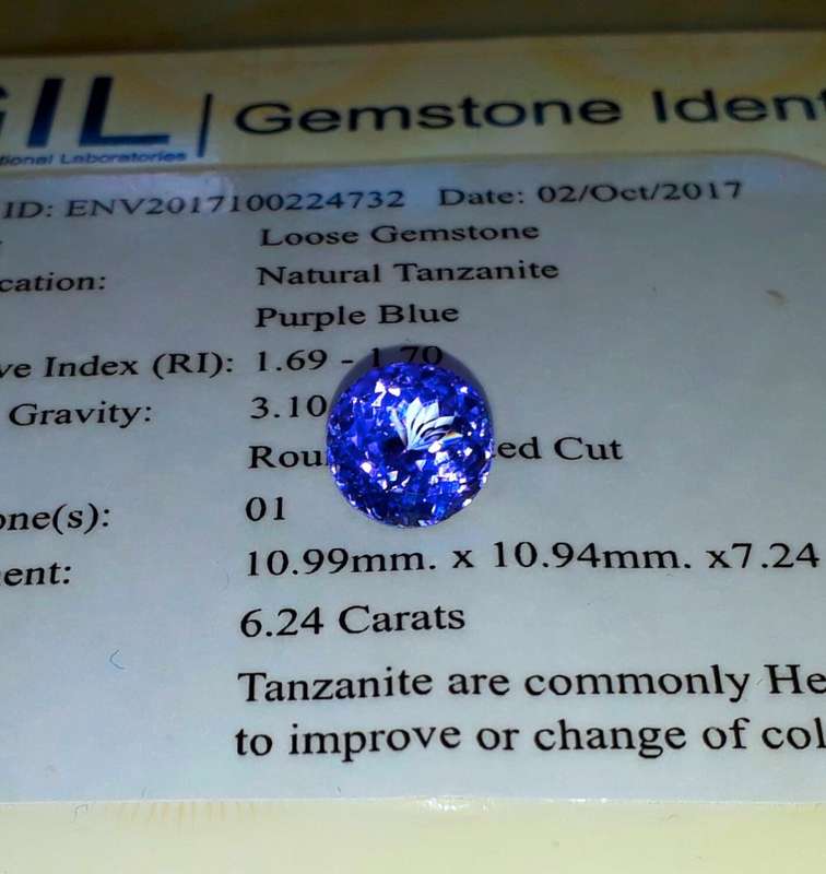 * Premium Grade Tanzanite* 6.24CT Certified Tanzanite  [vB7/7]