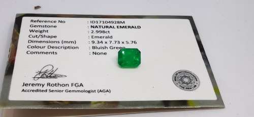 2.998CT EMERALD  * Certified Emerald *