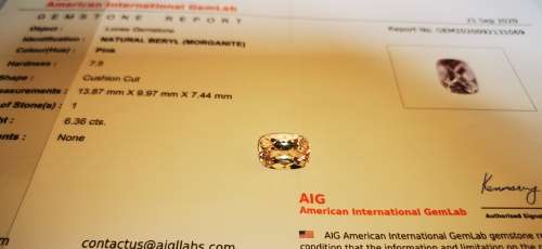 * MORGANITE *  6.36CT MORGANITE