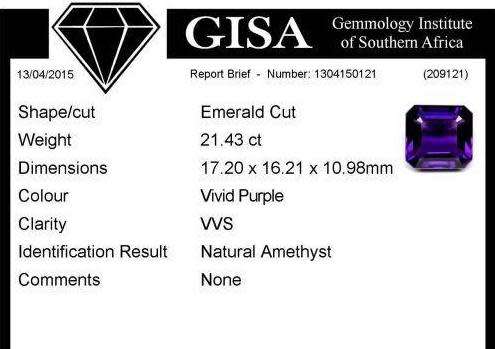 21.43CT CERTIFIED AMETHYST - Vivid Royal Purple