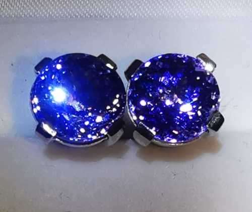 12ct Tanzanite, 18ct White Gold Earrings with Certified Tanzanite