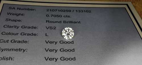 * Diamond *   0.705CT Diamond [ EGL Certified ] Round Brilliant Cut  L  VS2