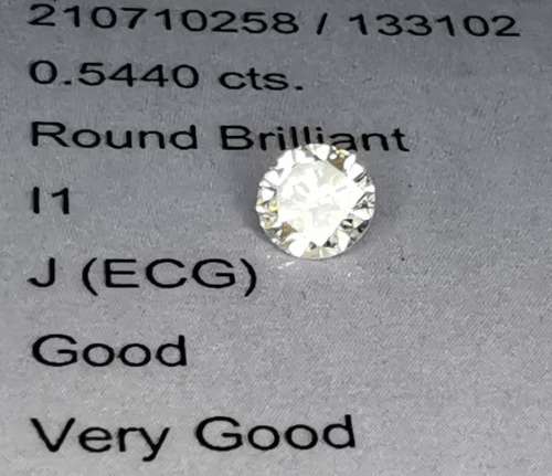 * Diamond *   0.544CT Diamond [ EGL Certified ] Round Brilliant Cut  L  VS2