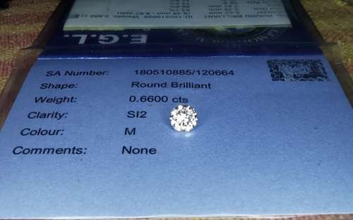 * Diamond *   0.66CT Diamond [ EGL Certified ] Round Brilliant Cut  M SI2