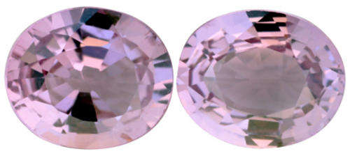 1.68CT SRI LANKAN SPINEL [G.I.S.A.CERTIFIED] Matching Pair, Slightly Purplish Pink, VVS
