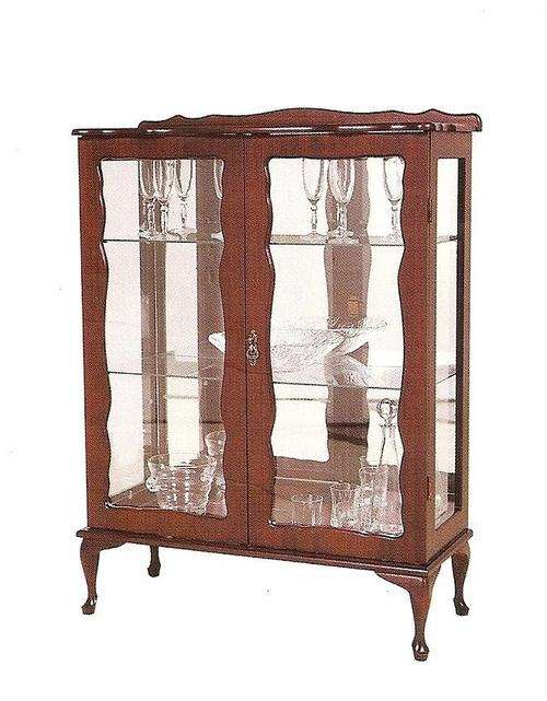 Queen Anne display cabinet with Mirrored Back