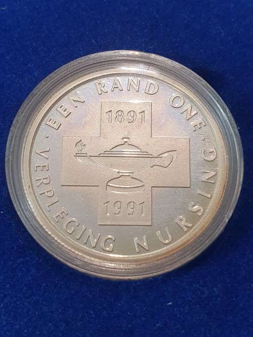 Protea R1 Silver coin - 1991 Nursing