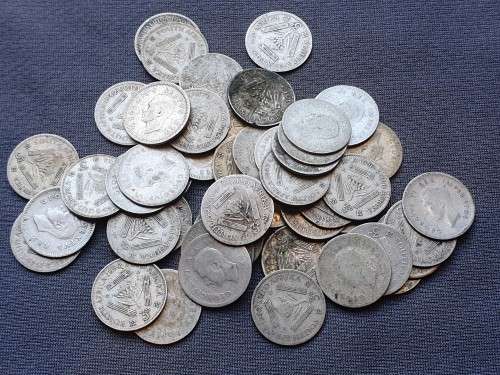 Lot of 50 x 3D `tickeys` (All King George VI 1950 or lower) - 80% Silver