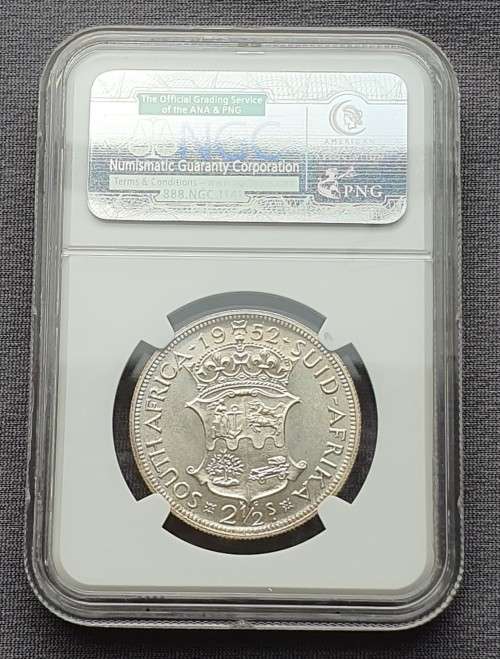 1952 South African 2.5 Shilling NGC graded PF66