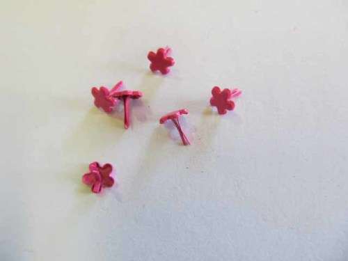 Brad Pins, Flower Shape, Cerise Pink, 7mm, 4pc