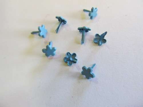 Brad Pins, Flower Shape, Sky Blue, 5mm, 4pc