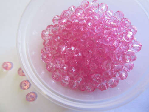 Acrylic Rondelle 5mm x 6mm Beads ±40pc