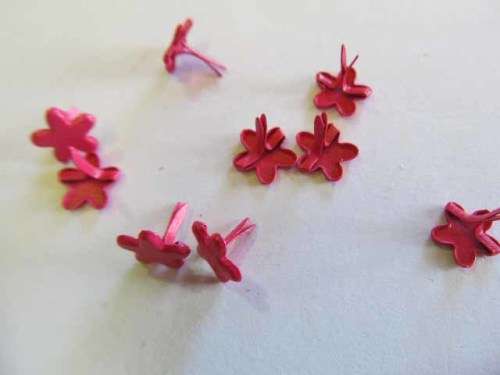 Paper Crafts Scrapbooking And Card Making Brad Pins Flower Shape Cerise Pink 7mm
