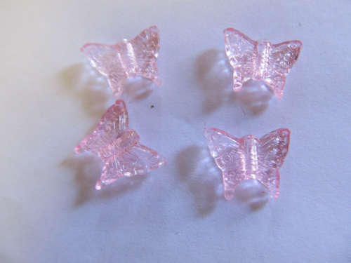 Acrylic Shapes Butterfly Pink 12mm x 15mm 5pc