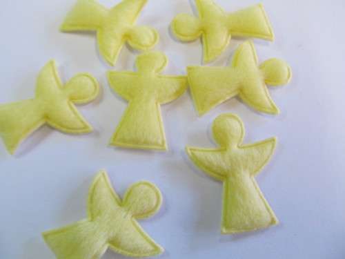Fabric, Embellishments, Angel, Yellow, 34mm x 27mm, 2pc