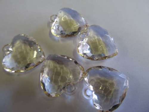 Acrylic Shapes Heart Shape Shades Of Yellow 32mm 2pc