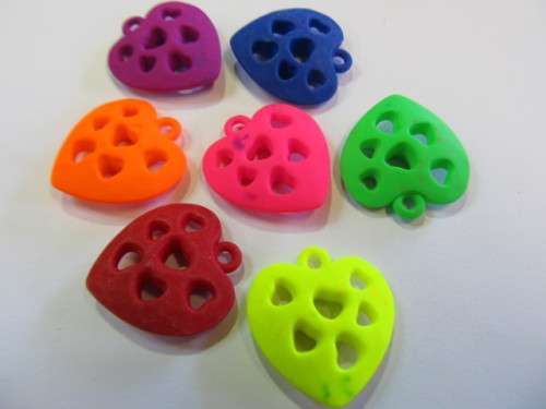 Acrylic Shapes Heart Shape 27mm Random Colours 2pc