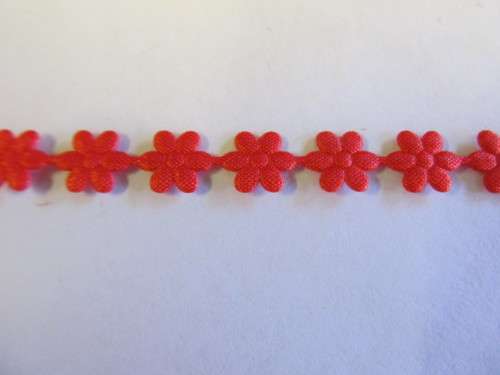 Fabric Embellishments Flower Red 8mm 10pc